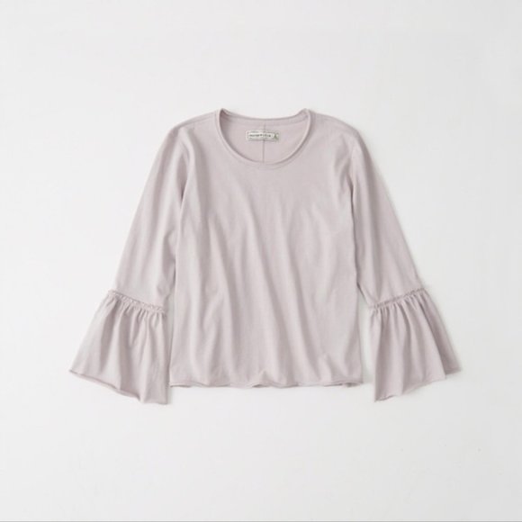 Abercrombie & Fitch Lilac Bell Sleeve Top size M - Picture 2 of 6